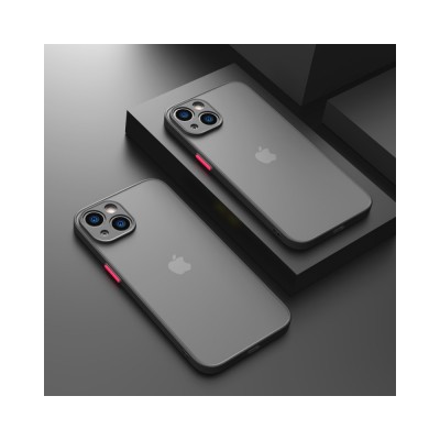 Husa iPhone 15 Plus, Plastic Dur cu protectie camera, Negru